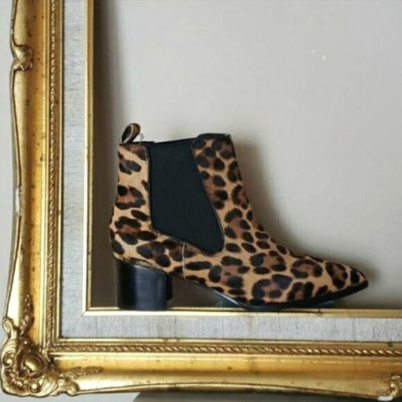 Nine West Shoes - NEW Nine West Women's Honor Ankle Boot 6.5 Leopard Print Calf Hair Quiet Luxury